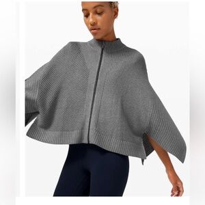 Like New lululemon Softer Still Cashmere Blend Wrap Sweater in Heathered Grey